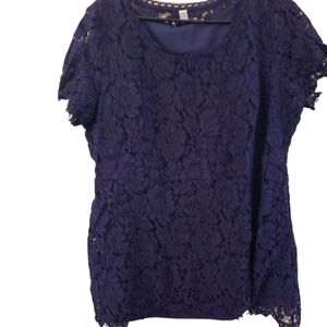 Two Lace Overlay Short sleeve tops